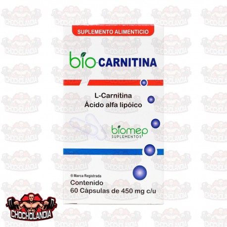 BIO CARNITINA, L-CARNITINA, ACIDO ALFA LIPOICO, 60 CAPSULAS DE 450 MG C/U, BIOMEP