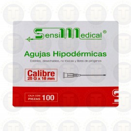 AGUJAS HIPODERMICAS 25X16 MM C/100