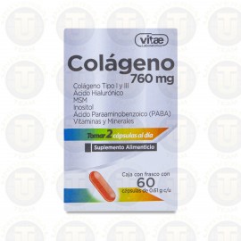 COLAGENO TIPO l Y lll FRASCO CON 60 CAPS VITAE