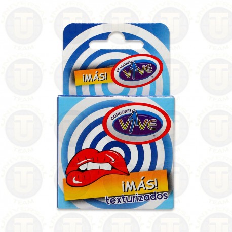 CONDONES VIVE MAS TEXTURIZADOS, 3 CONDONES TEXTURIZADOS CON ANILLOS Y PUNTOS, MEJVIDA