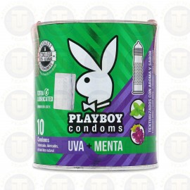PLAYBOY CONDOMS UVA/MENTA, LATA CON 10 CONDONES