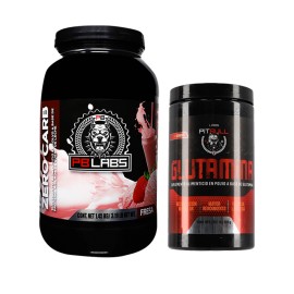 PROTEINA FRESA 45 SERVICIOS Y GLUTAMINA 100 SERVICIOS PBS